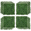 Outsunny 12 PCS 20" x 20" Artificial Boxwood Panels Topiary Wall Greenery Backdrop, Privacy Hedge Screen UV Protected 4Layer Roll Grass Panel Fence Decor Outdoor Indoor Garden Backyard, Dark Green