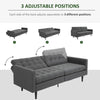HOMCOM Convertible Lounge Futon Sofa Bed/3 Seater Tufted Fabric Upholstered Sleeper with Adjustable Backrest, Grey