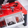Qaba Workbench Toy for Kids of Ages 3+ Years Old, 46 Realistic Toy Tools and Accessories for Children - Red and Black