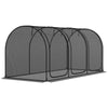 Outsunny 9' x 4' Crop Cage, Plant Protection Tent with Three Zippered Doors, Storage Bag and 6 Ground Stakes, for Garden, Yard, Lawn, Black