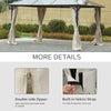 Outsunny 10' x 10' Universal Gazebo Sidewall Set with 4 Panel, 40 Hook/C-Ring Included for Pergolas & Cabanas, Beige