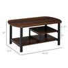 HOMCOM Oval Modern Simple Coffee Table with Strong Metal Legs, Quality Build Material, & Multifunctional Design - Brown