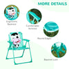 Outsunny Kids Table and Chair Set, Outdoor Folding Garden Furniture, for Patio Backyard, with Monkey Pattern, Removable & Height Adjustable Sun Umbrella, Aged 3-6 Years Old