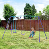Outsunny Children's Playground Set, Adjustable Ropes and Metal Frame for Stability