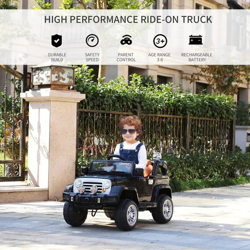 ShopEZ USA Ride On Car Toy Off Road Truck, Dual 12V Electric Battery Powered with Remote Control Lights MP3 LCD Power Indicator and MP3