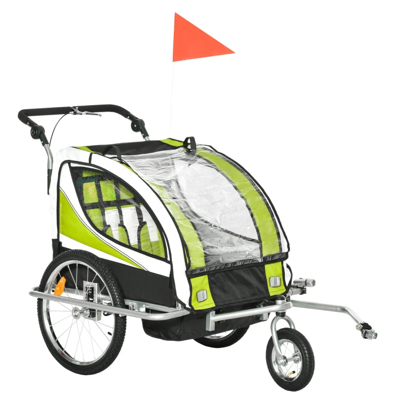 ShopEZ USA Folding Child/Pet Bike Baby Trailer with Safety Flag, Light Reflectors, & 5 Point Harness, Red