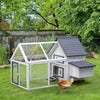 PawHut 65" Chicken Coop Wooden Chicken House Rabbit Hutch Poultry Cage Hen Pen Backyard with Nesting Box, Ramp, Run