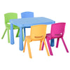 HOMCOM Kids Table and Chair Set 5 Piece Toddler Stackable Furniture, Multicolor