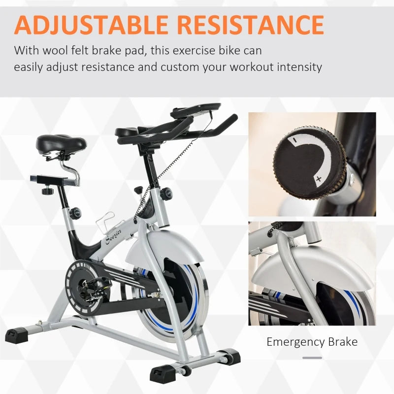 Soozier Stationary Indoor Cycling Exercise Bike, Adjustable Comfortable Seat w/ Cushion, Grip Handlebar, LCD, 22 lbs. Weight Limit, Flywheel Cardio Workout Cycle Training for Home Office or Gym