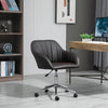 Vinsetto Mid Back Home Office Chair Computer Desk Chair with PU Leather, Adjustable Height, Swivel Wheels for Study, Bedroom, White