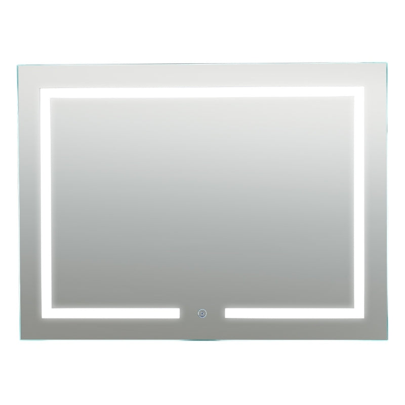 kleankin 44W Wall Mount Bathroom LED Waterproof Make Up Mirror with Defogging Function & Touch Switch - White Light