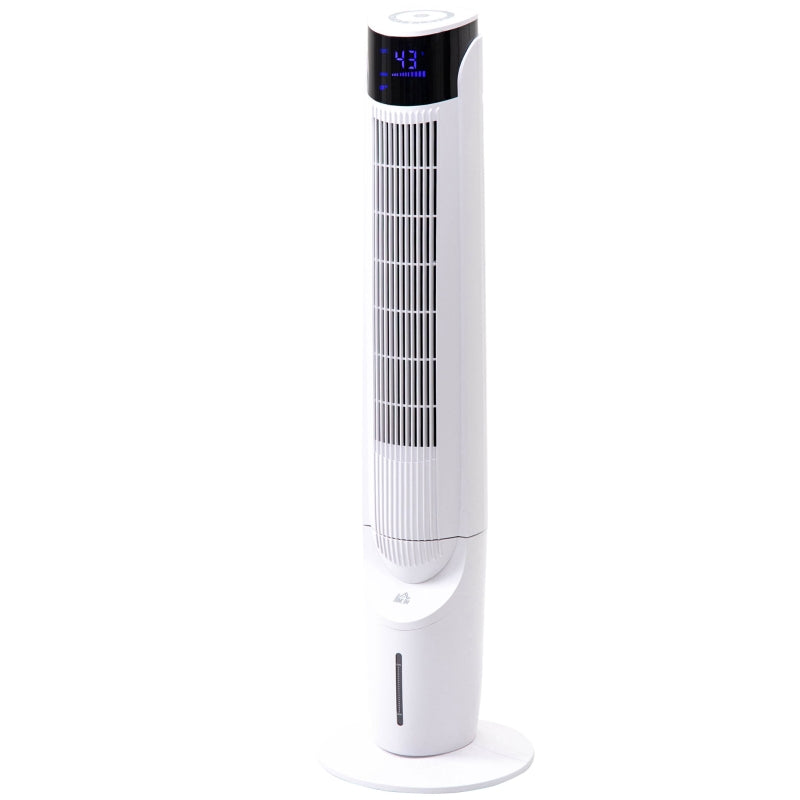 HOMCOM 42" Portable Evaporative Air Cooler, 3-In-1 Ice Cooling Fan Humidifier Air Conditioner with Remote, Timer, Oscillating, LED Display, and 1.6 Gal Water Tank, White