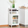 HOMCOM Wine Cabinet with 4 Bottle Wine Rack, Open Shelf, Acrylic Door Cabinet with Adjustable Shelf, White