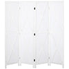 HOMCOM 4 Panel Folding Room Divider, 5.5ft Tall Freestanding Paulownia Wood Wall Divider Panels for Indoor Bedroom Office, White