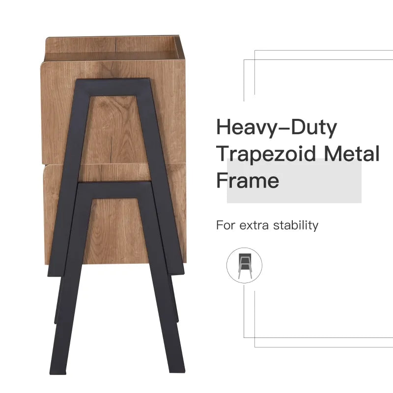 HOMCOM End Side Table, Flip Top Design with Storage Hinge Cabinet, Bottom Shelf, and Sturdy Base for Living Room Bedroom, Dark Coffee