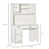 HOMCOM Computer Desk with Hutch, Home Office Workstation with Storage Shelves Drawers Cabinets, White