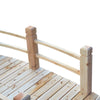 Outsunny 5 ft Wooden Garden Bridge Arc Stained Finish Footbridge with Railings for your Backyard, Natural Wood