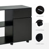 HOMCOM Printer Stand, Storage Cabinet with Drawer, Open Storage Shelves, for Home or Office Use, Black