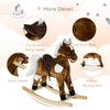 Qaba Kids Plush Toy Rocking Horse Ride-on Toys with Realistic Sounds and Moving Tail - Brown