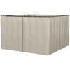 Outsunny 10' x 10' Universal Gazebo Sidewall Set with 4 Panel 40 Hook/C-Ring Included for Pergolas & Cabanas Light Gray