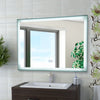 Open Box Kleankin 32" x 24" Aluminum Rectangular LED Illuminated Anti-Fog Bathroom Wall Mirror Stylish with Touch Bottons