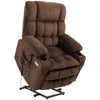HOMCOM Power Lift Chair, Fabric Upholstered Recliner for Elderly with USB Ports, Cup Holders, Remote Control, and Side Pockets, Brown