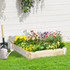 Outsunny Wooden Raised Garden Bed Kit, Elevated Planter Box with Bed Liner for Backyard, Patio to Grow Vegetables, Herbs, and Flowers, 4' x 4' x 12"