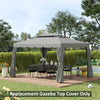 Outsunny 12.8' x 9.5' Gazebo Replacement Canopy, Gazebo Top Cover with Double Vented Roof for Garden Patio Outdoor (TOP ONLY), Coffee