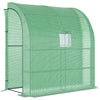 Outsunny Outdoor Walk-In Tunnel Wall Garden Greenhouse with Windows and Doors - 2 Tiers 4 Wired Shelves - 6.6' L