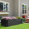 Outsunny Galvanized Raised Garden Bed, Steel Outdoor Planters with Reinforced Rods,, 71'' x 36'' x 23'', Black
