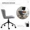 Vinsetto Home Office Chair, Swivel Task Chair with Adjustable Height and Armless Design for Small Space, Living Room, Bedroom, Light Gray