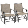 Outsunny 4 Pieces Patio Furniture Set, Outdoor Conversation Set with 2-Person Glider Patio Bench, Single Glider Sling Chair and Glass Coffee Table, Black