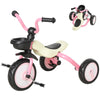 Qaba Foldable Kids Ride on Bike Tricycle with a Timeless Classic Color Design & a Front Basket for Storage - Blue