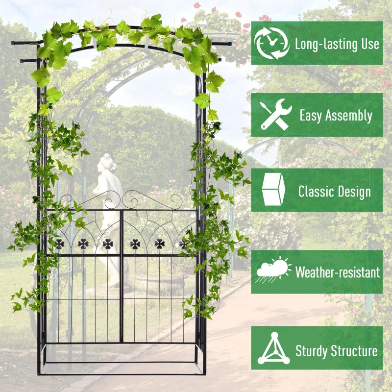Outsunny Metal Arbor Backyard Pergola for Your Garden & Backyard - Hang Plants & Vines