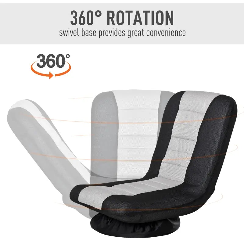 HOMCOM 360 Degree Swivel Video Gaming Chair, Folding Floor Sofa 5-Position Adjustable Lazy Chair, Orange
