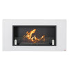 HOMCOM Ethanol Fireplace, 43.25" Wall-Mounted 0.73 Gal Stainless Steel Max 323 Sq. Ft., Burns up to 4 Hours, White