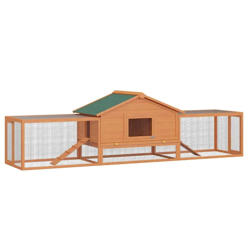 Pawhut 2 Levels Wooden Rabbit Hutch Bunny Hutch House Guinea Pig