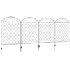 Outsunny Garden Fence, 4 Pack Metal Fence Panels, 11.5', Rust-Resistant Animal Barrier & Decorative Scrollwork Border Flower Edging for Yard, Landscape, Patio, Outdoor Décor, 43" H, Arched
