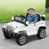 ShopEZ USA Kids Ride-on Car, Off-Road Truck with MP3 Connection, Working Horn, Steering Wheel, and Remote Control, 12V Motor, White