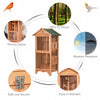PawHut 60" Wooden Outdoor Bird Cage for Finches, Parakeet, Large Bird Cage with Removable Bottom Tray 4 Perch, Orange