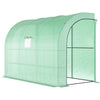 Outsunny 7' x 3' x 7' Outdoor Walk-In Greenhouse, Plant Nursery with Roll-up Windows, PE Cover, and 3 Wire Shelves, White