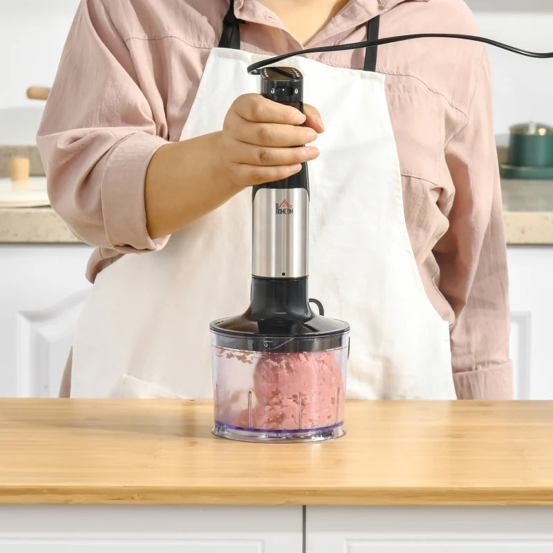 Homcom 5-in-1 Electric Hand Mixer, Handheld Mixer With Measuring Cup, 300w  Immersion Blender With 5+1p Speeds, Dough Hooks For Fruit And Milkshake :  Target