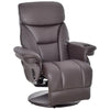 HOMCOM Manual Recliner Swivel Lounge Chair with PU Upholstery, Footrest and Cup Holder for Living Room, Brown