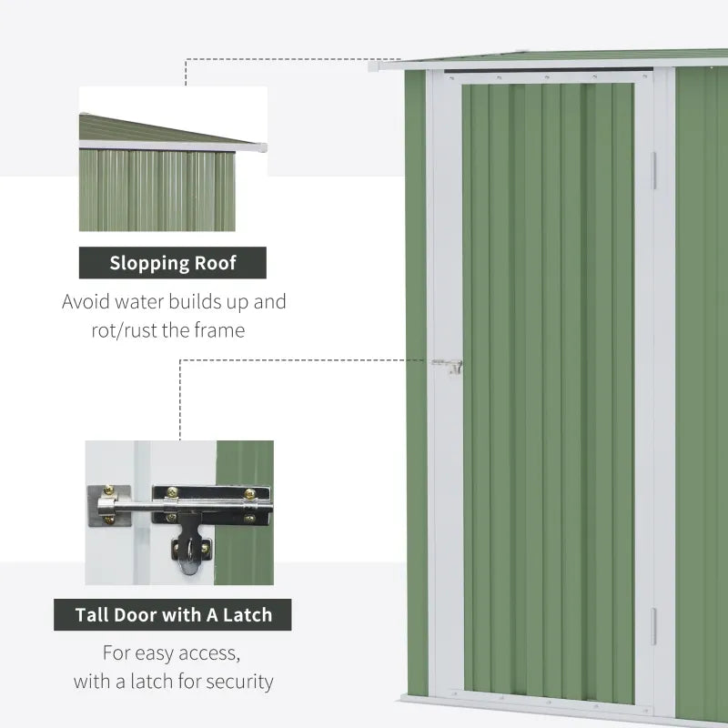 Outsunny 11' x 6' x 6' Steel Garden Storage Shed, Outdoor Utility Tool House with Double Lockable Doors for Backyard, Patio, Lawn, Light Grey