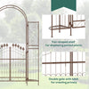 Outsunny 7' Metal Garden Arbor, Garden Arch with Gate, Scrollwork Hearts, Latching Doors, Planter Boxes for Climbing Vines, Ceremony, Weddings, Party, Garden, Backyard, Lawn, Black