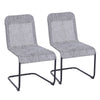 Outsunny Mesh Sling Mesh Fabric Bow Dining Chair Set of 2 - Grey