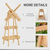 Outsunny Plant Shelf 2 Tier Wooden with Windmill & Bird House Plant Pots Holder Stand Indoor/Outdoor 32'' x 17'' x 61''