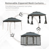Outsunny 10' x 12' Outdoor Gazebo, Patio Gazebo Canopy Shelter w/ Double Vented Roof, Zippered Mesh Sidewalls, Solid Steel Frame, Beige