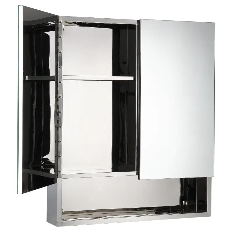 kleankin 24” x 28” Stainless Steel Wall Mount Bathroom Medicine Cabinet with Mirror
