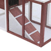 PawHut 48" Wooden Rabbit Hutch Bunny Cage with Waterproof Asphalt Roof, Fun Outdoor Run, Removable Tray and Ramp, Brown